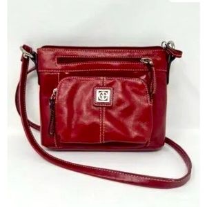 Giani Bernini red leather crossBody purse